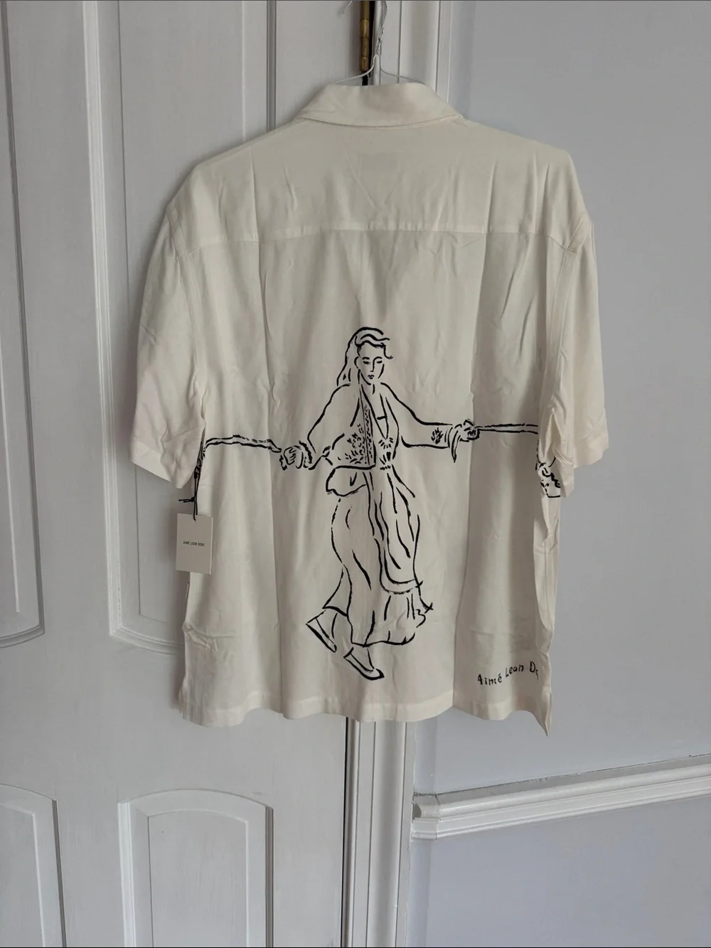 Aime  Leon Dore Choros Button Up Shirt in White - Picture 2 of 6